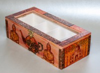 Drevená čajová krabička India 2